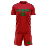 Custom Red Emerald Green Soccer Jersey