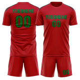 Custom Red Emerald Green Soccer Jersey