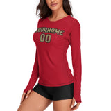 Custom Red Light Khaki Women's Long-Sleeve Shirt