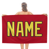 Custom Red Light Yellow Beach Towel
