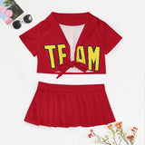 Custom Red Light Yellow Cheerleading Uniform Set