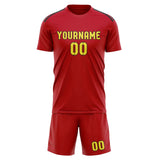 Custom Red Light Yellow Soccer Jersey