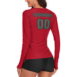 Custom Red Blue Green Women's Long-Sleeve Shirt