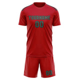 Custom Red Blue Green Soccer Jersey