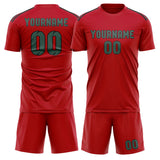 Custom Red Blue Green Soccer Jersey