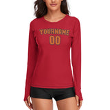 Custom Red Orange Women's Long-Sleeve Shirt