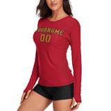 Custom Red Orange Women's Long-Sleeve Shirt