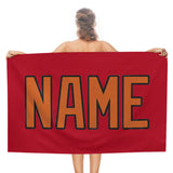 Custom Red Orange Beach Towel