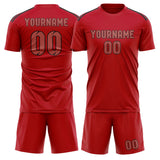 Custom Red Copper Rose Soccer Jersey