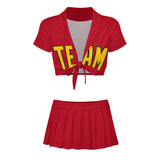 Custom Red Gold Cheerleading Uniform Set