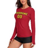 Custom Red Gold Women's Long-Sleeve Shirt