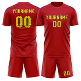 Custom Red Gold Soccer Jersey