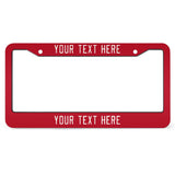 Custom Red White License Plate Frame