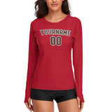 Custom Red Brown Women's Long-Sleeve Shirt