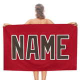 Custom Red Brown Beach Towel