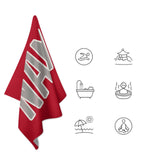 Custom Red Gray Beach Towel