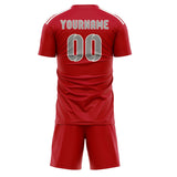 Custom Red Gray Soccer Jersey