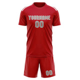 Custom Red Gray Soccer Jersey