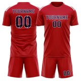 Custom Red Purple Soccer Jersey