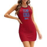 Custom Red Sky Blue Sleeveless Vest Dress