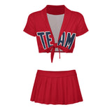 Custom Red Blue Cheerleading Uniform Set