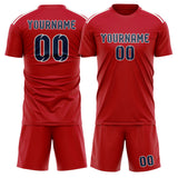 Custom Red Blue Soccer Jersey