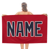 Custom Red Navy Beach Towel