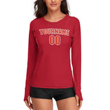 Custom Red Orange Red Women's Long-Sleeve Shirt