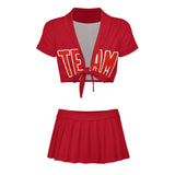 Custom Red Orange Red Cheerleading Uniform Set