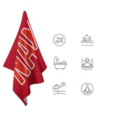 Custom Red Orange Red Beach Towel