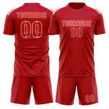 Custom Red Orange Red Soccer Jersey
