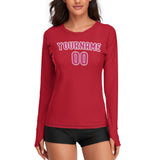 Custom Red Pink Women's Long-Sleeve Shirt