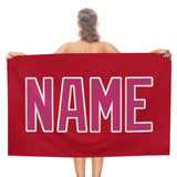 Custom Red Pink Beach Towel