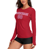 Custom Red Pink Women's Long-Sleeve Shirt