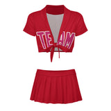 Custom Red Pink Cheerleading Uniform Set