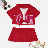 Custom Red Pink Cheerleading Uniform Set