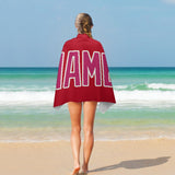 Custom Red Pink Beach Towel