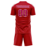 Custom Red Pink Soccer Jersey