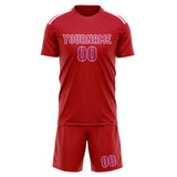 Custom Red Pink Soccer Jersey