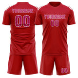 Custom Red Pink Soccer Jersey