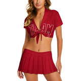 Custom Red Red Cheerleading Uniform Set