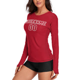 Custom Red Red Women's Long-Sleeve Shirt