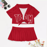 Custom Red Red Cheerleading Uniform Set