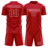 Custom Red Red Soccer Jersey