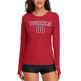 Custom Red Crimson Red Women's Long-Sleeve Shirt