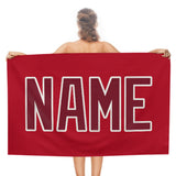 Custom Red Crimson Red Beach Towel