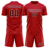 Custom Red Crimson Red Soccer Jersey