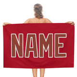 Custom Red Coral Red Beach Towel