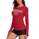 Custom Red Coral Red Women's Long-Sleeve Shirt