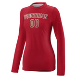 Custom Red Coral Red Women's Long-Sleeve Shirt